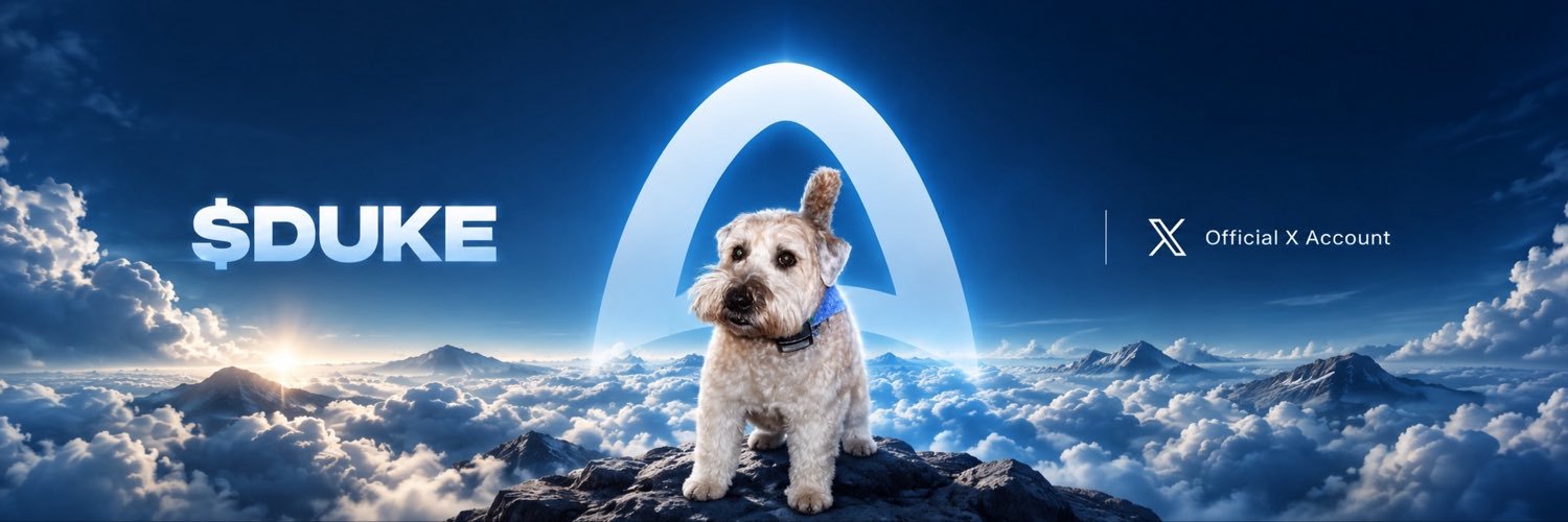 $DUKE banner — Duke standing under the ARC