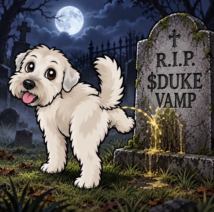 Duke marking a vampire grave