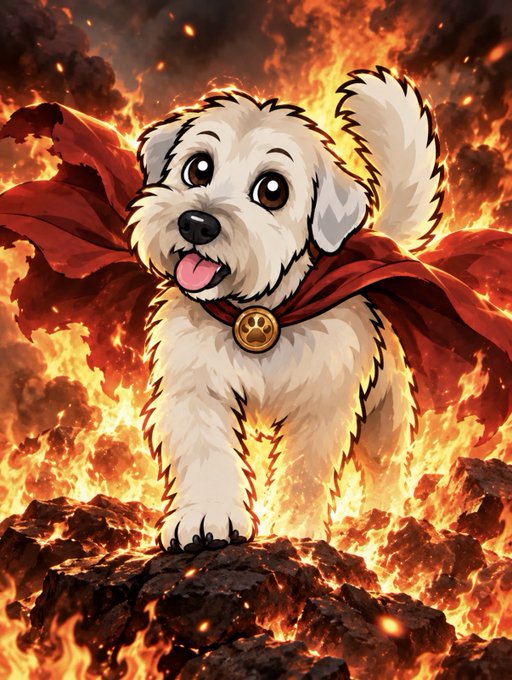 Superhero Duke in fire